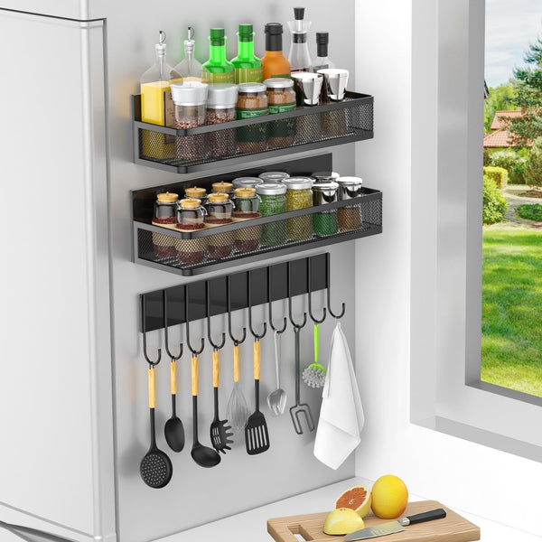 Magnetic Fridge Shelf Organizer for Spices and Storage