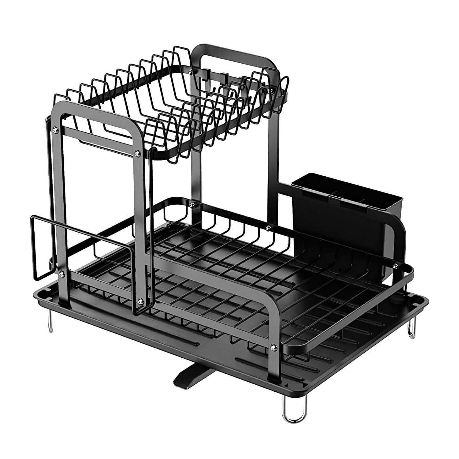 2-Tier Dish Drying Rack for Kitchen Counter Organization
