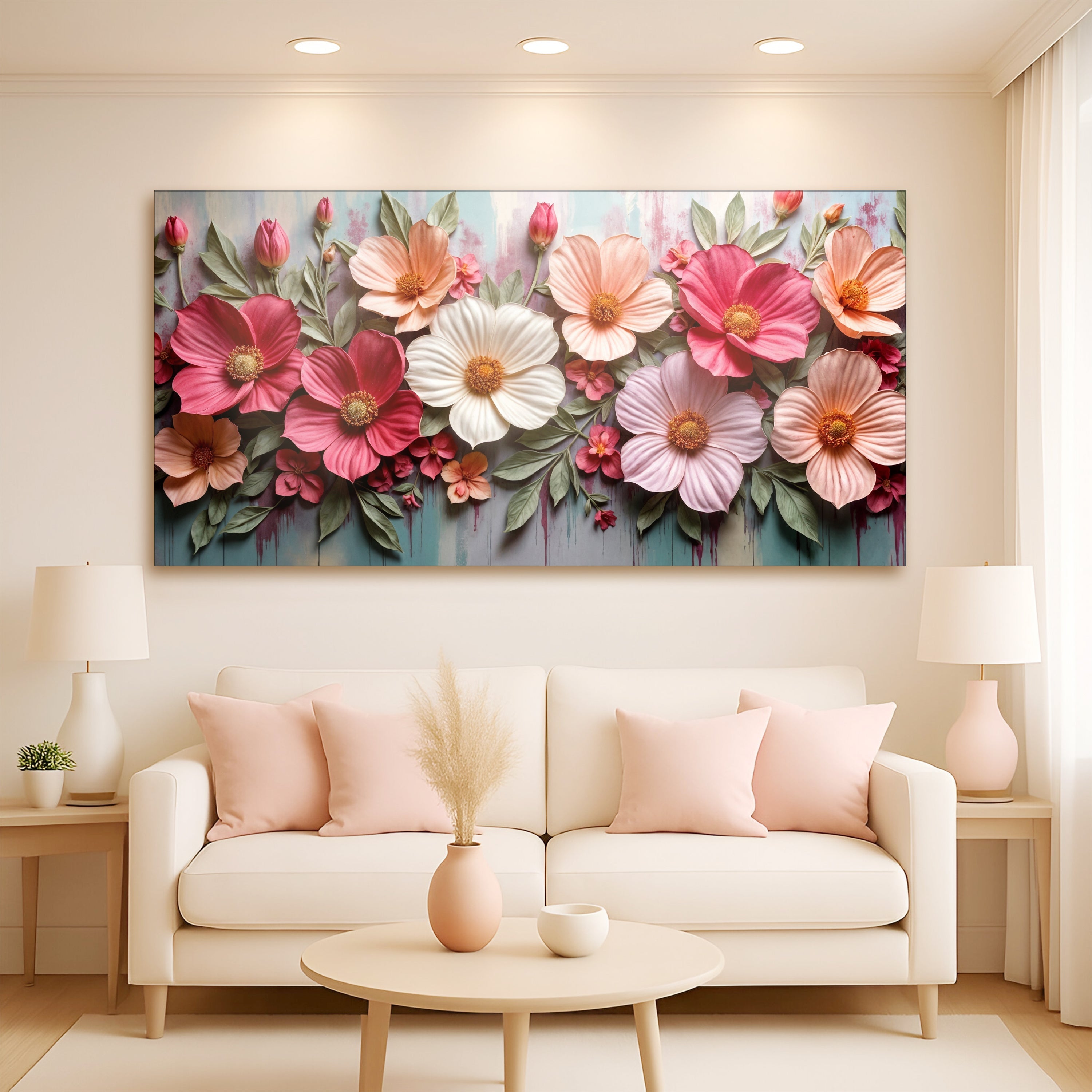 Colorful Floral Realistic Wall Art for Modern Home Decor