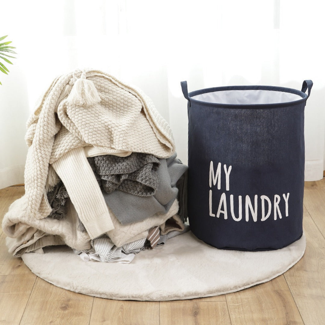 Large Capacity Waterproof Fabric Laundry Storage Bag Basket