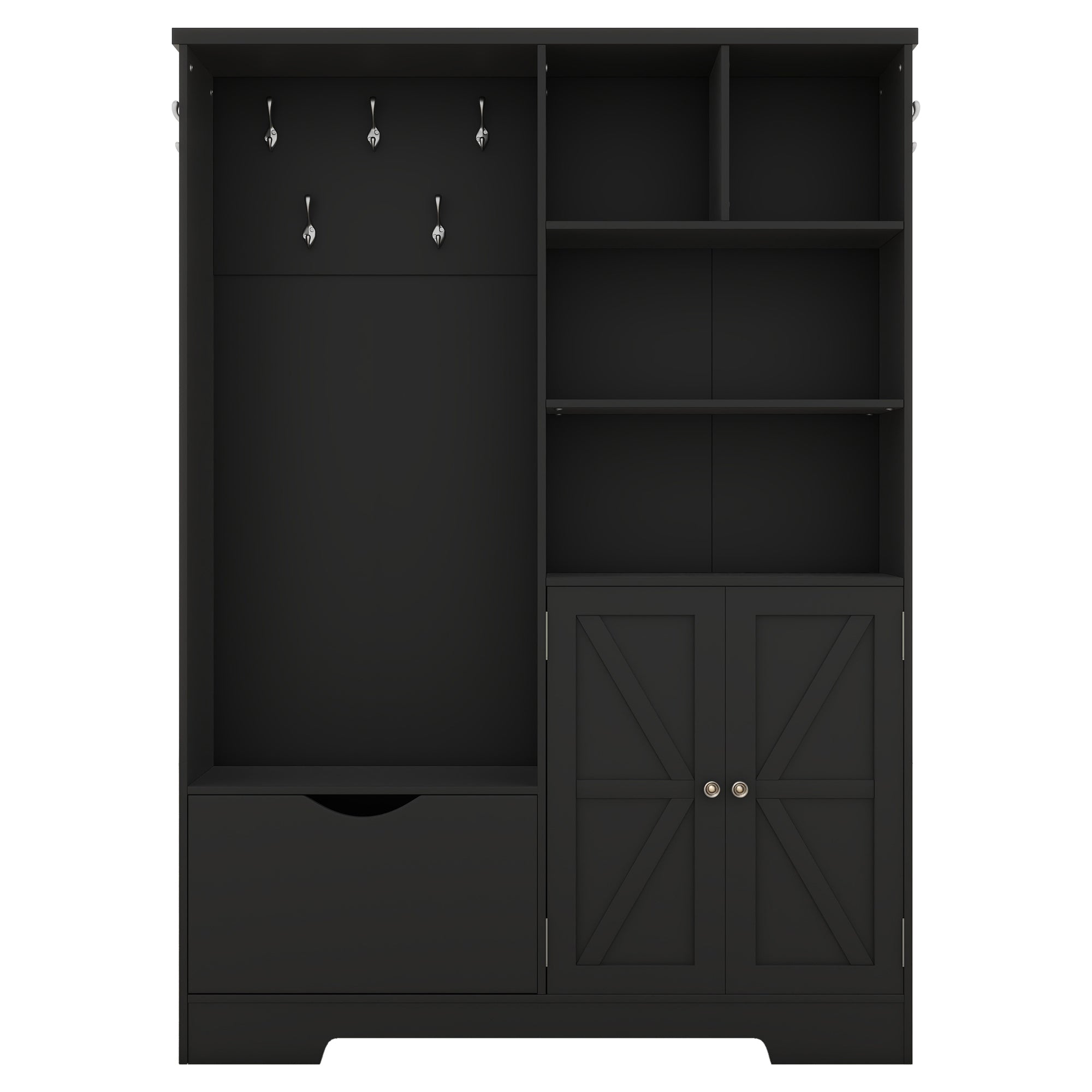 Modern Hall Tree Shoe Cabinet with Bench Storage
