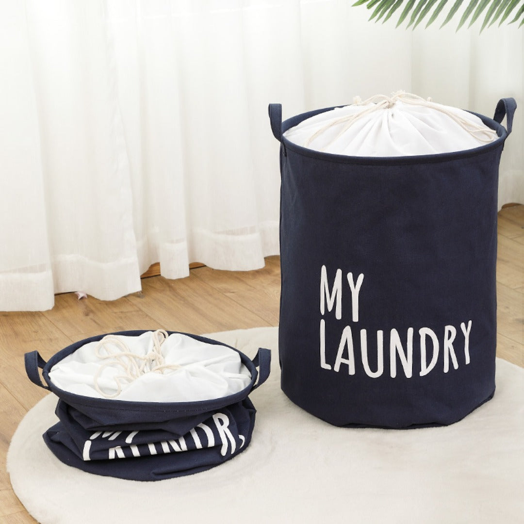Large Capacity Waterproof Fabric Laundry Storage Bag Basket