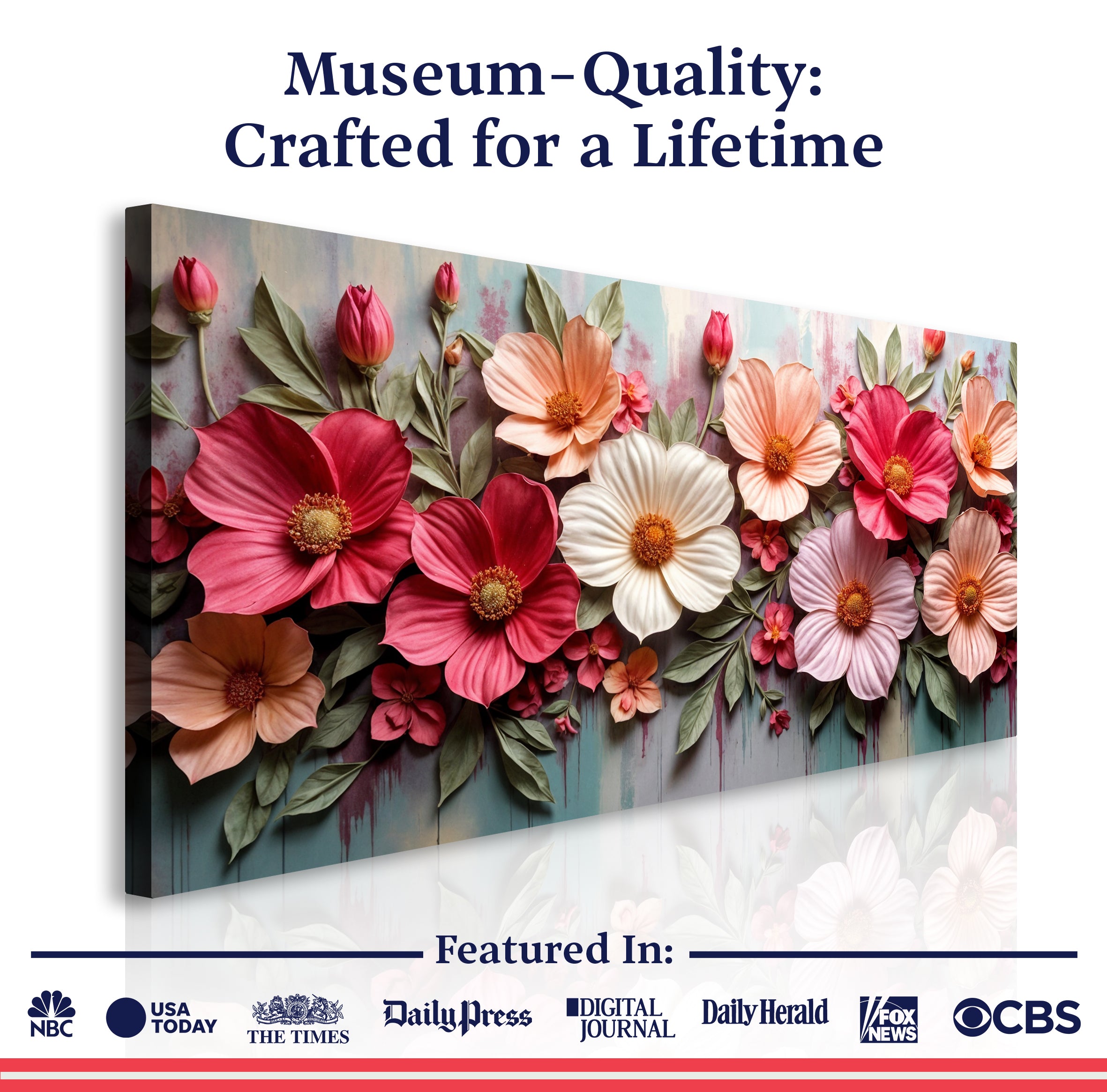 Colorful Floral Realistic Wall Art for Modern Home Decor