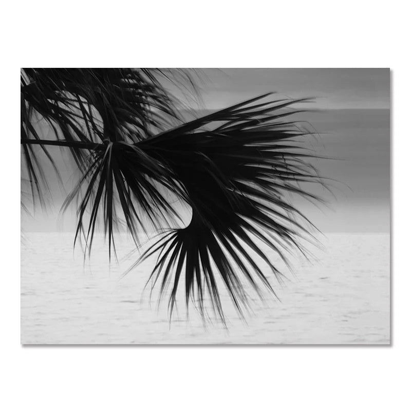 Nordic Black White Seaside Landscape Frameless Wall Poster