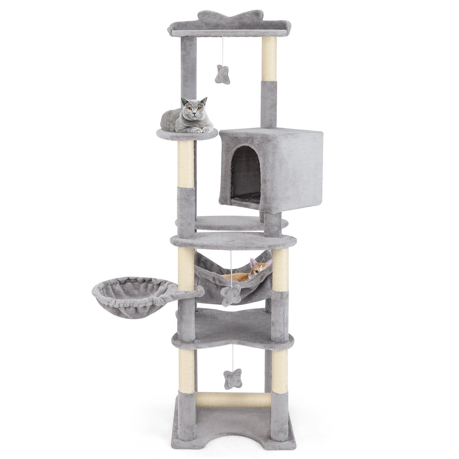 69 Inch Multi-level Cat Tree with Top Perch and Cozy Condo