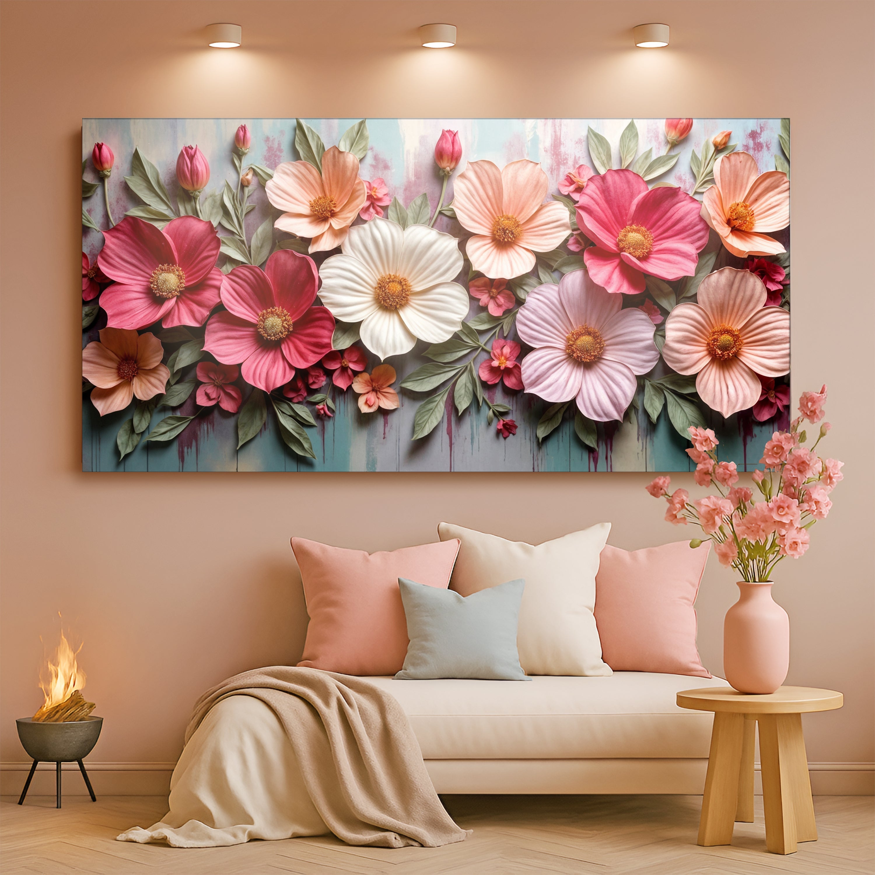 Colorful Floral Realistic Wall Art for Modern Home Decor