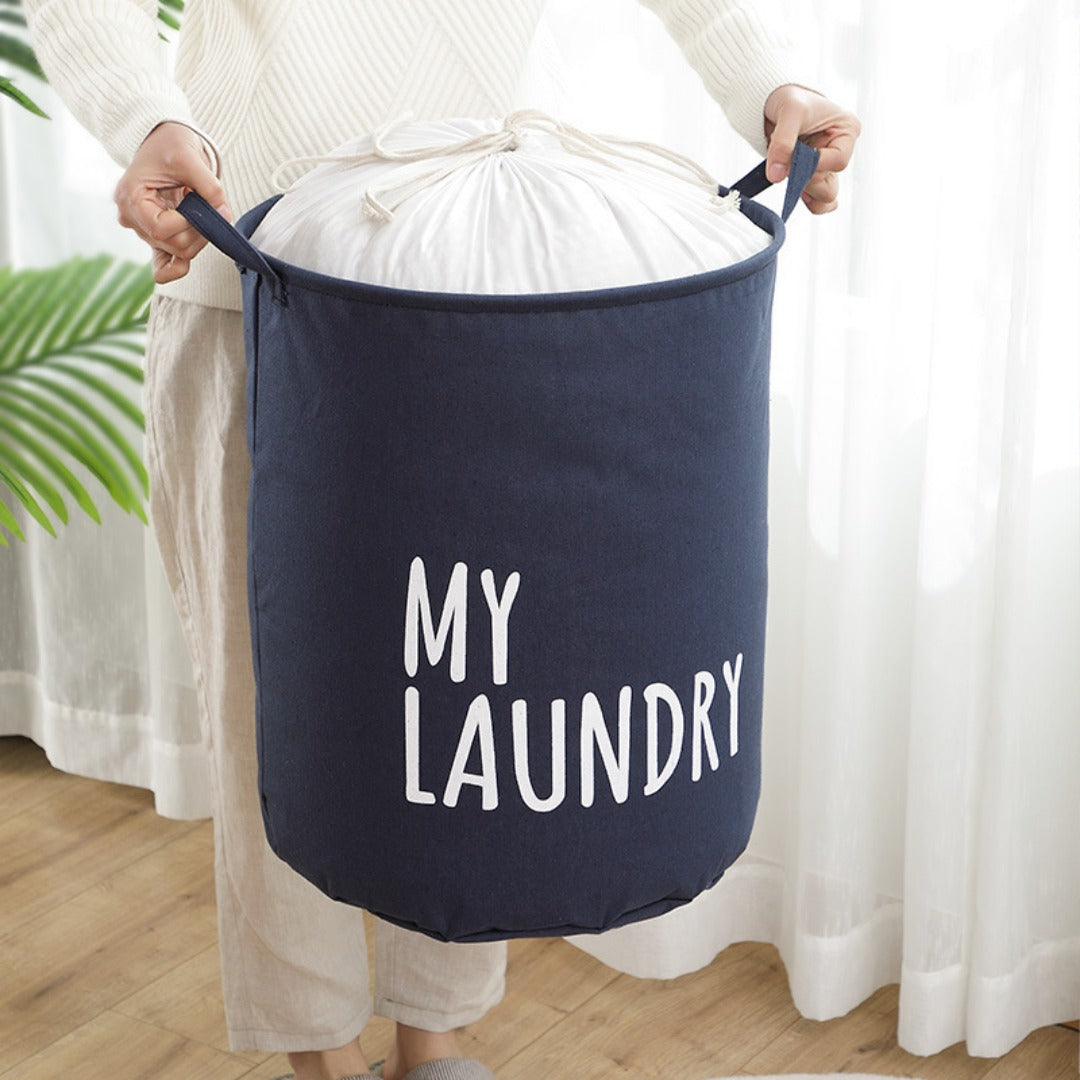 Large Capacity Waterproof Fabric Laundry Storage Bag Basket