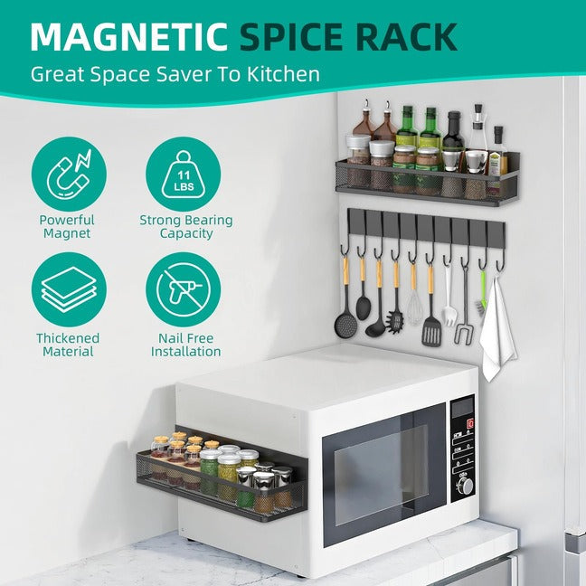 Magnetic Fridge Shelf Organizer for Spices and Storage