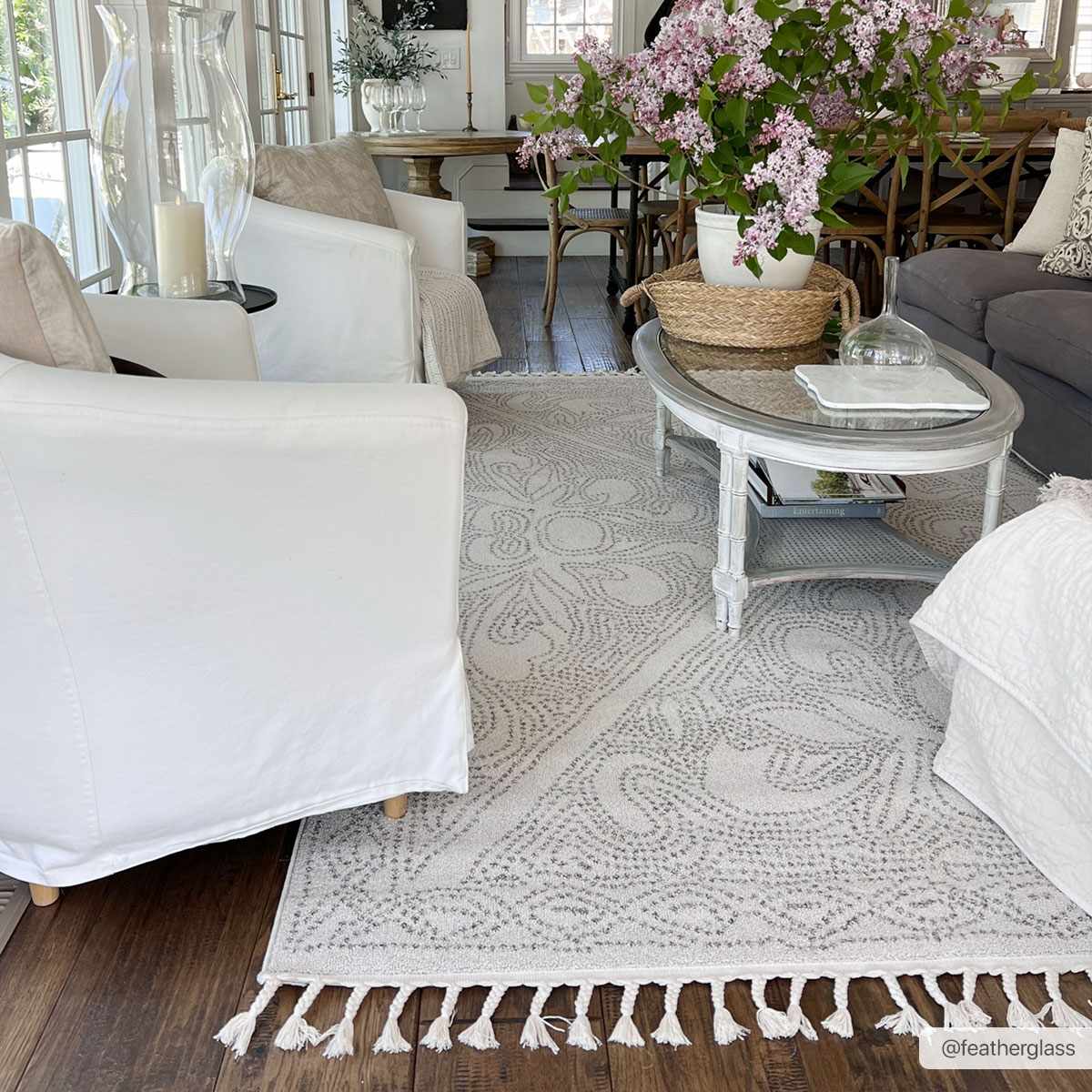 Birdwood Cream Brown Area Rug for Elegant Home Décor