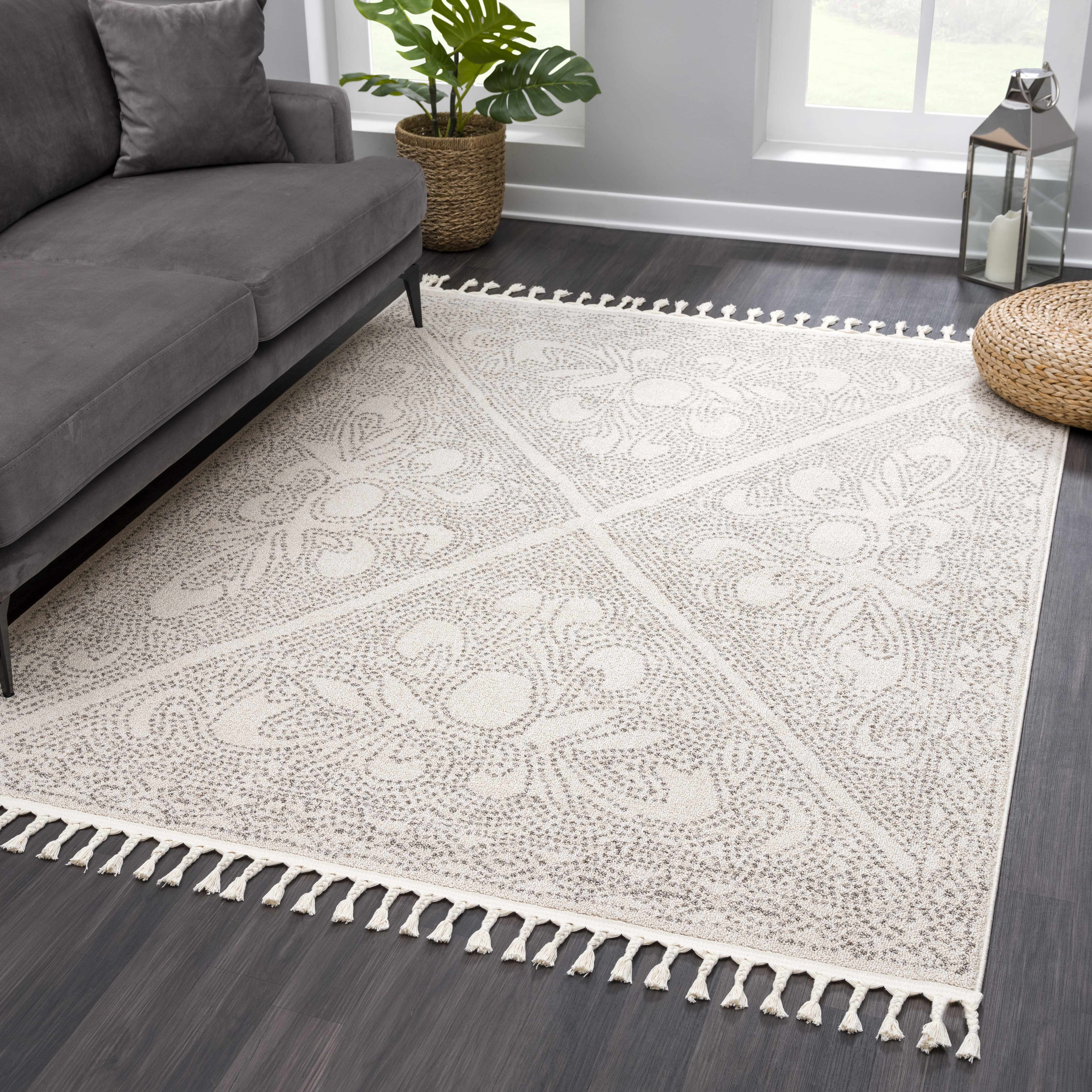 Birdwood Cream Brown Area Rug for Elegant Home Décor