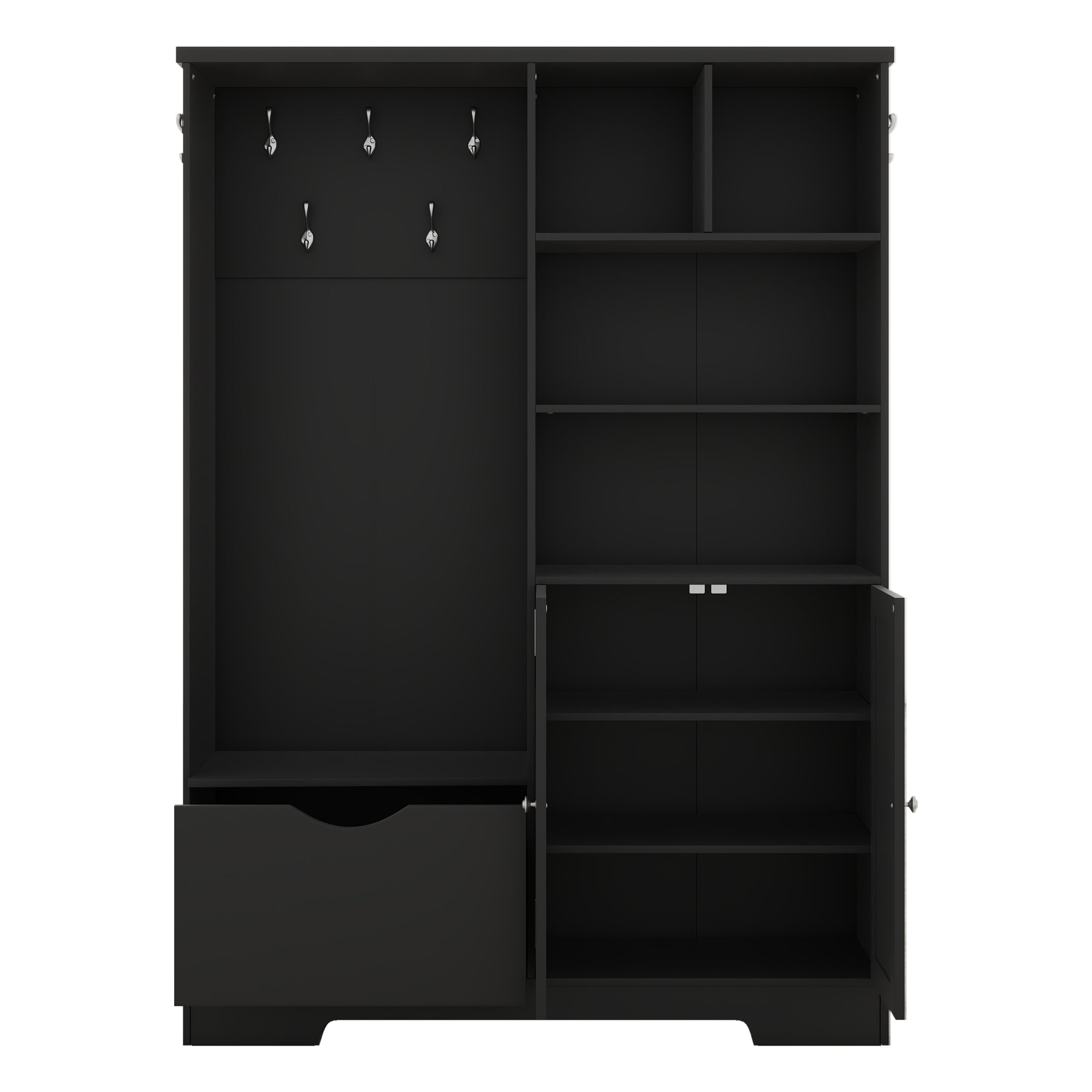 Modern Hall Tree Shoe Cabinet with Bench Storage