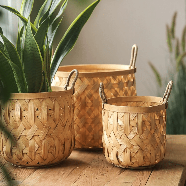 Bamboo Woven Storage Basket for Natural Home Organization