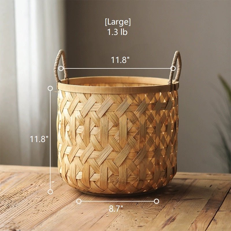 Bamboo Woven Storage Basket for Natural Home Organization