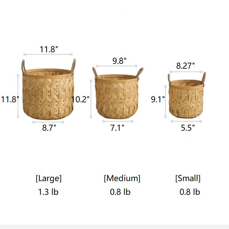 Bamboo Woven Storage Basket for Natural Home Organization