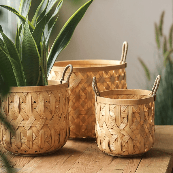 Bamboo Woven Storage Basket for Natural Home Organization