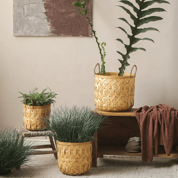Bamboo Woven Storage Basket for Natural Home Organization
