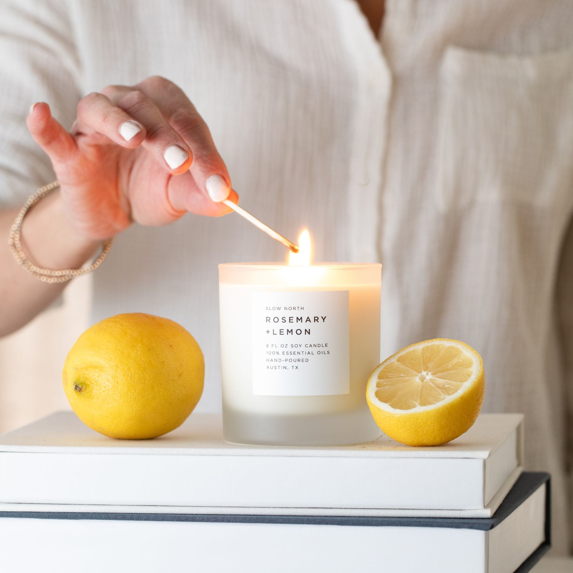 Rosemary Lemon Signature Candle for Fresh Home Fragrance