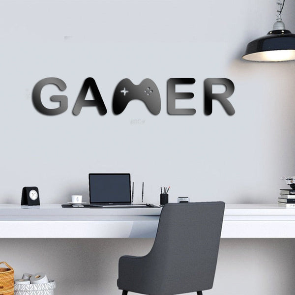 Acrylic Mirror Gamer Wall Decal for Gaming Room Decor