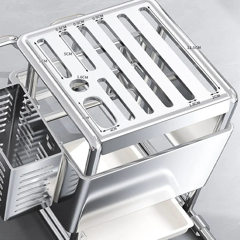 Stainless Steel Multifunctional Kitchen Knife Storage Organizer Rack