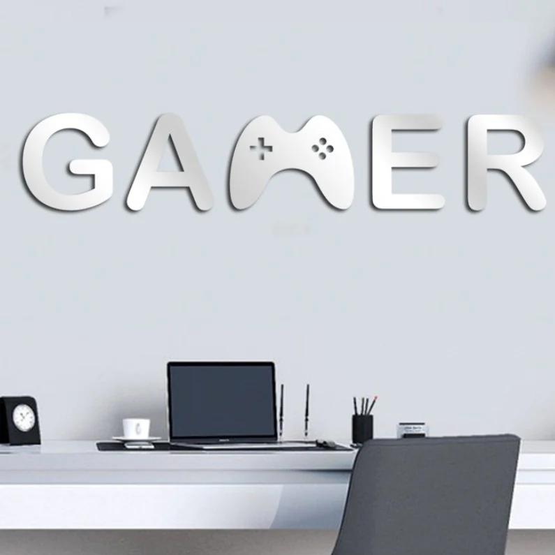 Acrylic Mirror Gamer Wall Decal for Gaming Room Decor