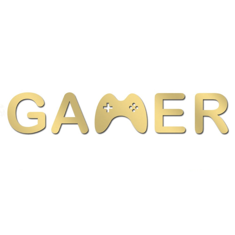 Acrylic Mirror Gamer Wall Decal for Gaming Room Decor