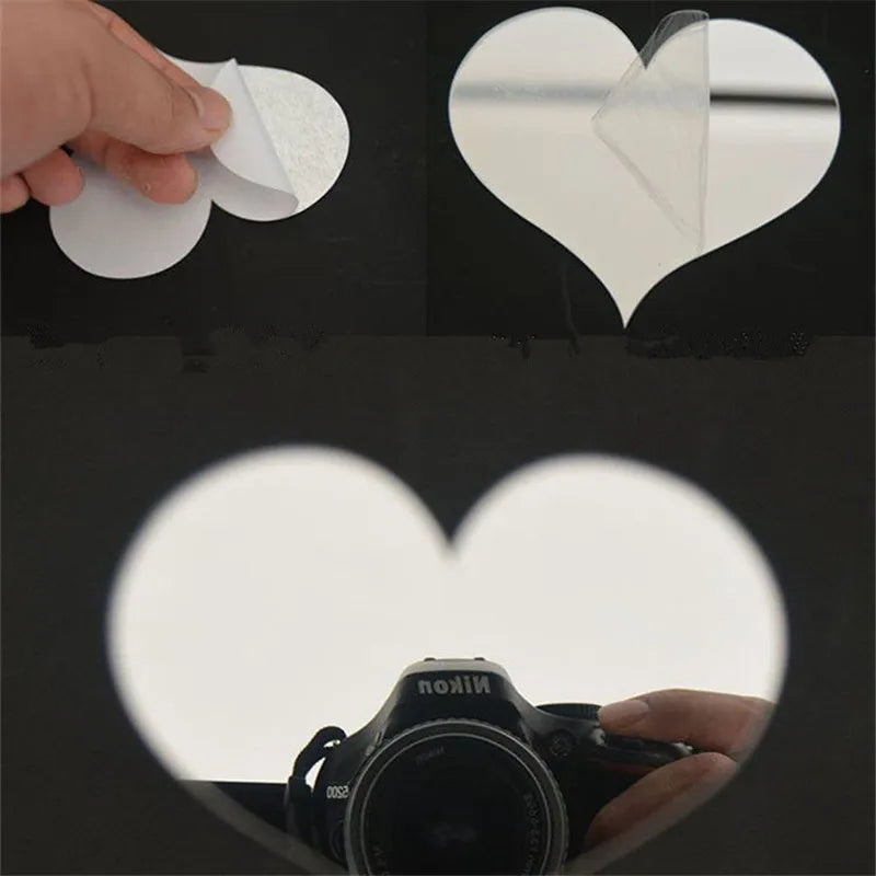 10Pcs Acrylic Heart Mirror Wall Stickers Home Decor Set
