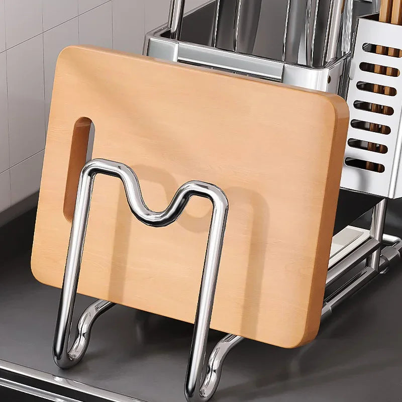 Stainless Steel Multifunctional Kitchen Knife Storage Organizer Rack