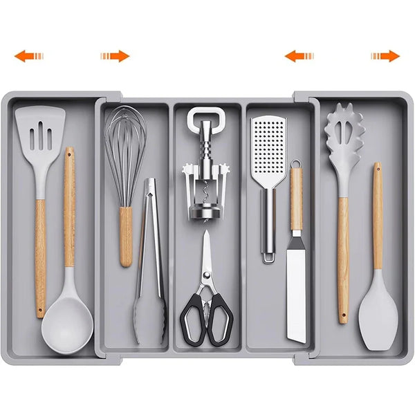 Expandable Kitchen Drawer Utensil Organizer with Adjustable Divider