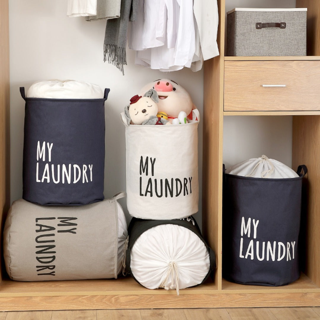 Large Capacity Waterproof Fabric Laundry Storage Bag Basket