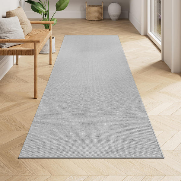 Washable Faux Jute Non-Slip Runner Rug Gray