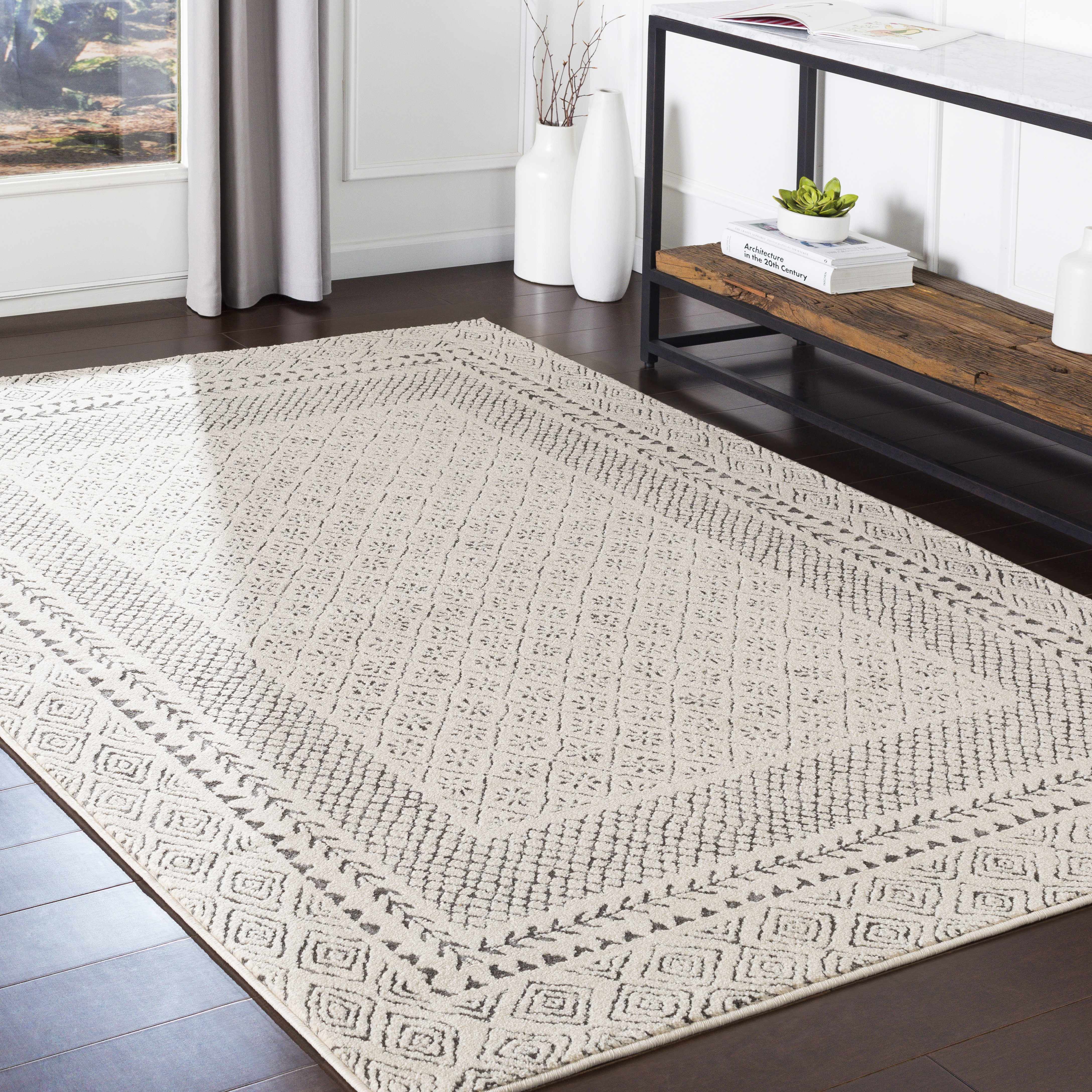 Burdette Soft Neutral Area Rug for Modern Homes