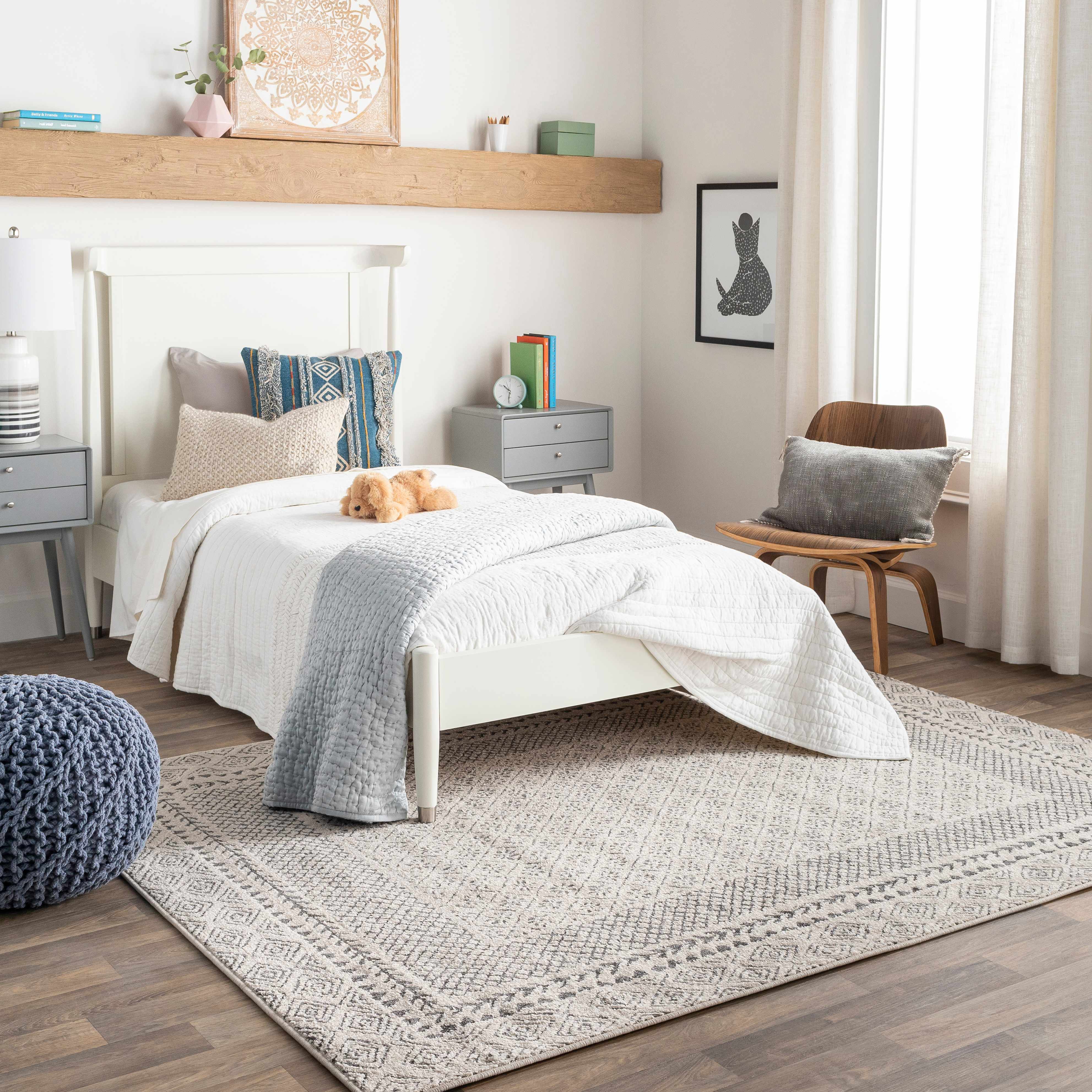 Burdette Soft Neutral Area Rug for Modern Homes