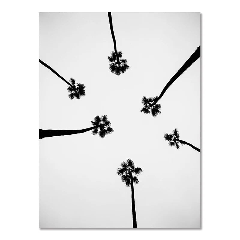 Nordic Black White Seaside Landscape Frameless Wall Poster