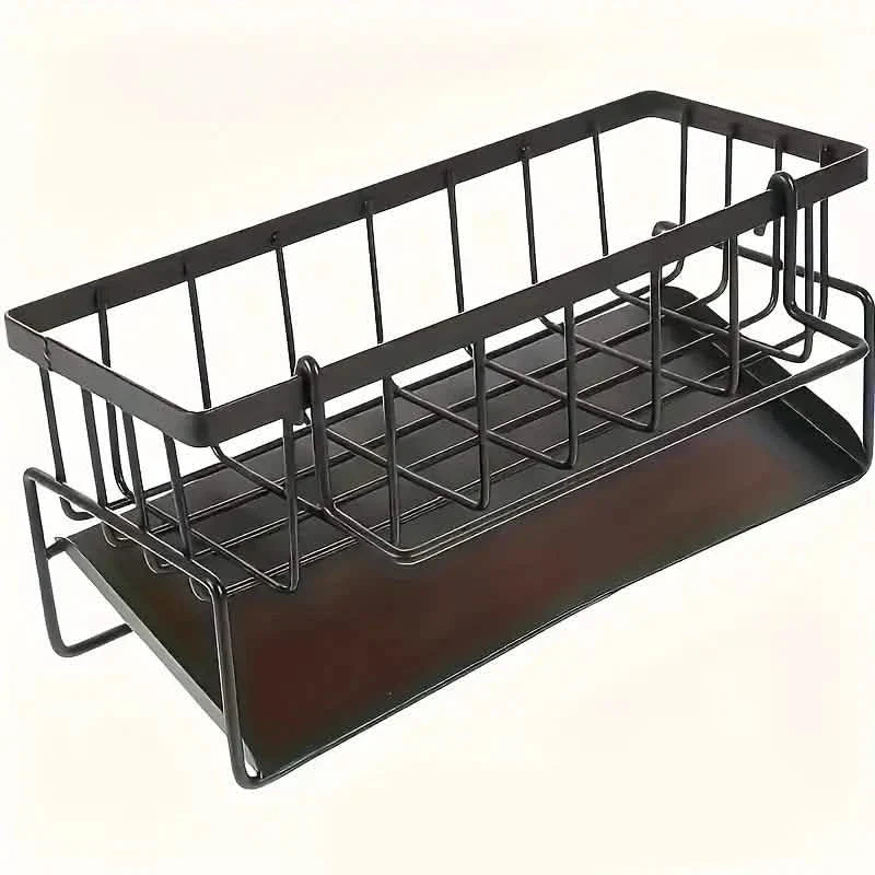 Multi-Functional Kitchen Sink Storage Rack with Drain Basket