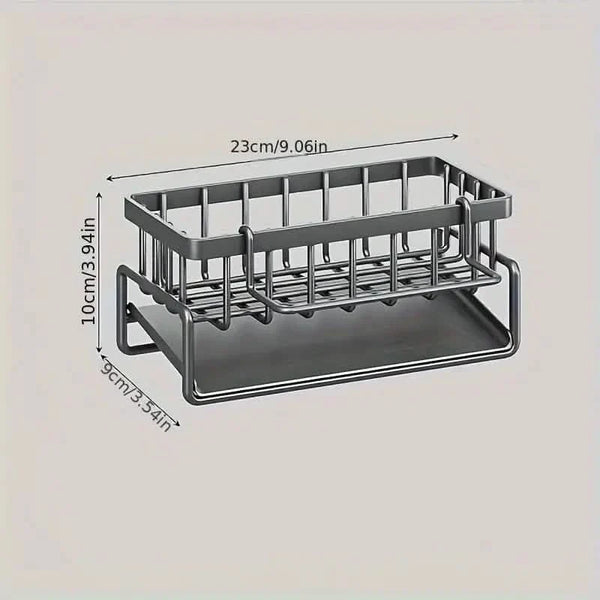 Multi-Functional Kitchen Sink Storage Rack with Drain Basket