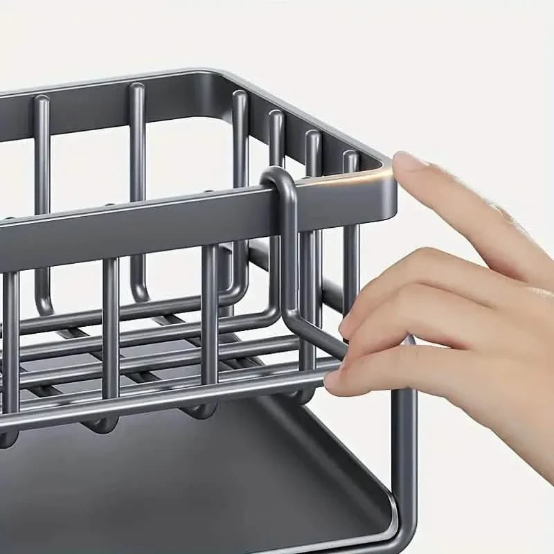 Multi-Functional Kitchen Sink Storage Rack with Drain Basket